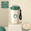High-Value Portable Straw Cup with Lanyard, 304 Stainless Steel, Ideal for Cola and Coffee, Great Gift