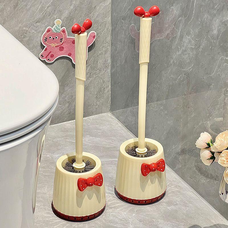 Bow Household Toilet Brush Long Handle Base Dead Corner Set Toilet Brush Bathroom Cleaning Wall Mounted Artifact