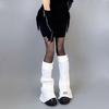 Harajuku Women Lolita Flared Leg Warmer Rib Knit Striped Letters Knee High Socks