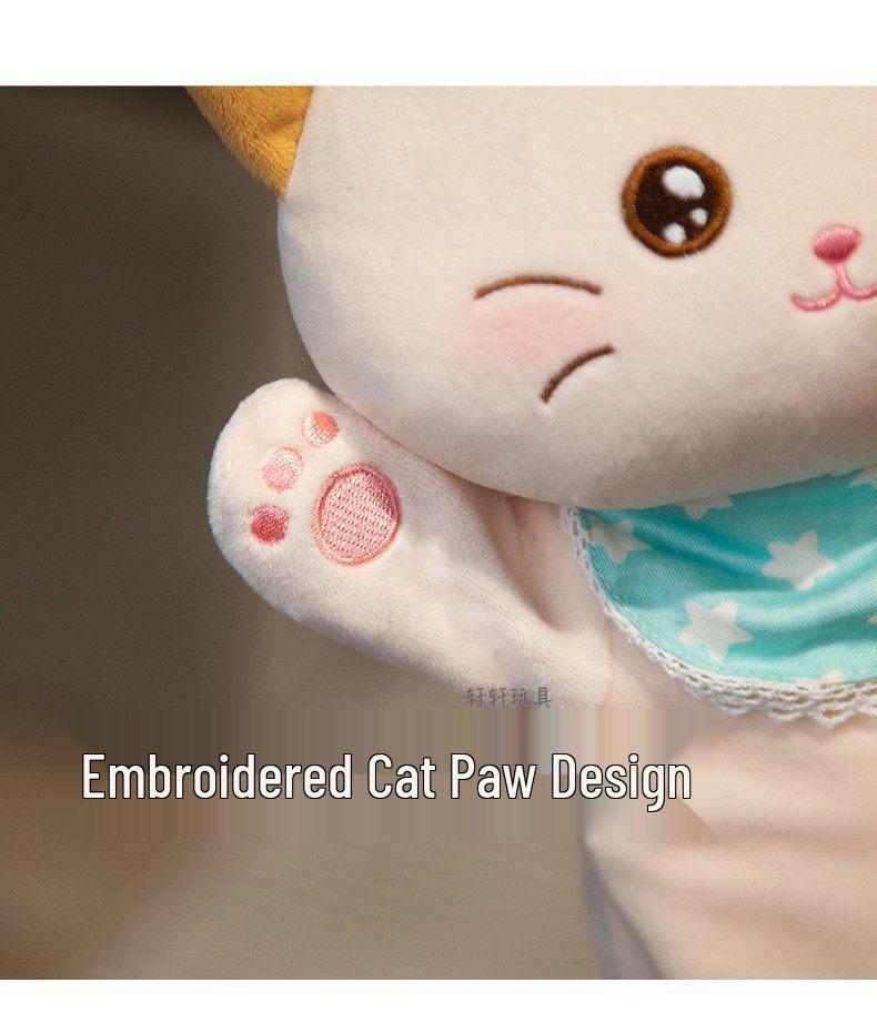 Shiba Inu Cat Hand Puppet with Moving Mouth - Soothing Doll for Storytelling and Ventriloquism In Kindergarten