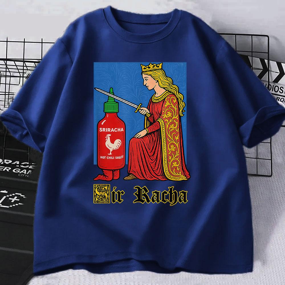 Sir Racha Lustiges Chili-Soße Grafik T-Shirt Herren Damen Kleidung Hohe Qualität Lässig Baumwolle Kurzarm T-Shirts Mode T-Shirts