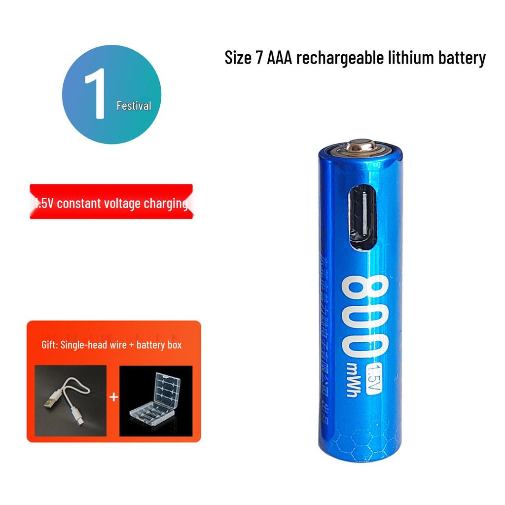 USB Rechargeable Lithium Battery Pack: No. 5 & No. 7, High-Capacity, 1.5V Constant Voltage for Microphones, Door Locks, & Toys
