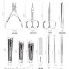 7-Piece Stainless Steel Manicure Set with Leather Case - Nail Clippers and Scissors