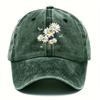 Unisex Vintage Washed Baseball Cap Adjustable Lightweight Breathable Dad Hat with Daisy Butterfly Print Design Suitable for