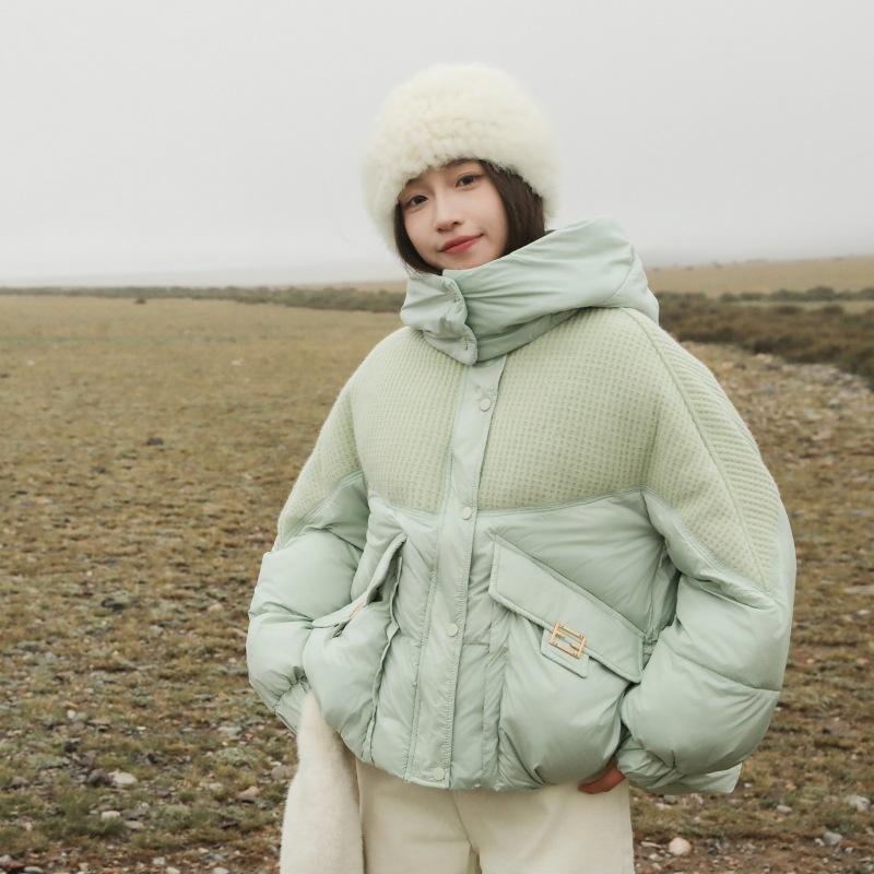 

New cotton-padded women s winter short loose thickened jacket trendy casual cotton-padded jacket XL зелений