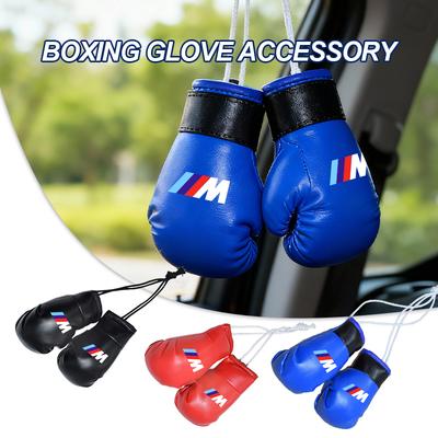 2pcs Car Boxing Gloves Hanging Ornament Rearview Mirror Pendant For Performance M E87 E30 E46 E28 F35 G20 E93 F20 X3 X