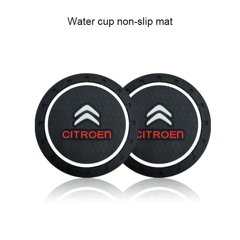 Auto-Becherhalter Wasserschlitz Anti-Rutsch-Matte Pad Emblem Innenzubehör für Citroen C2 C3 C4 C5 C6 C8 C4L DS3 DS4 DS5 DS5LS DS6
