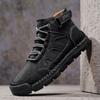 Leather Shoes Men's New Men's Shoes Dad Mid-top Boots Men's Outdoor Leisure Martin Boots Men's
