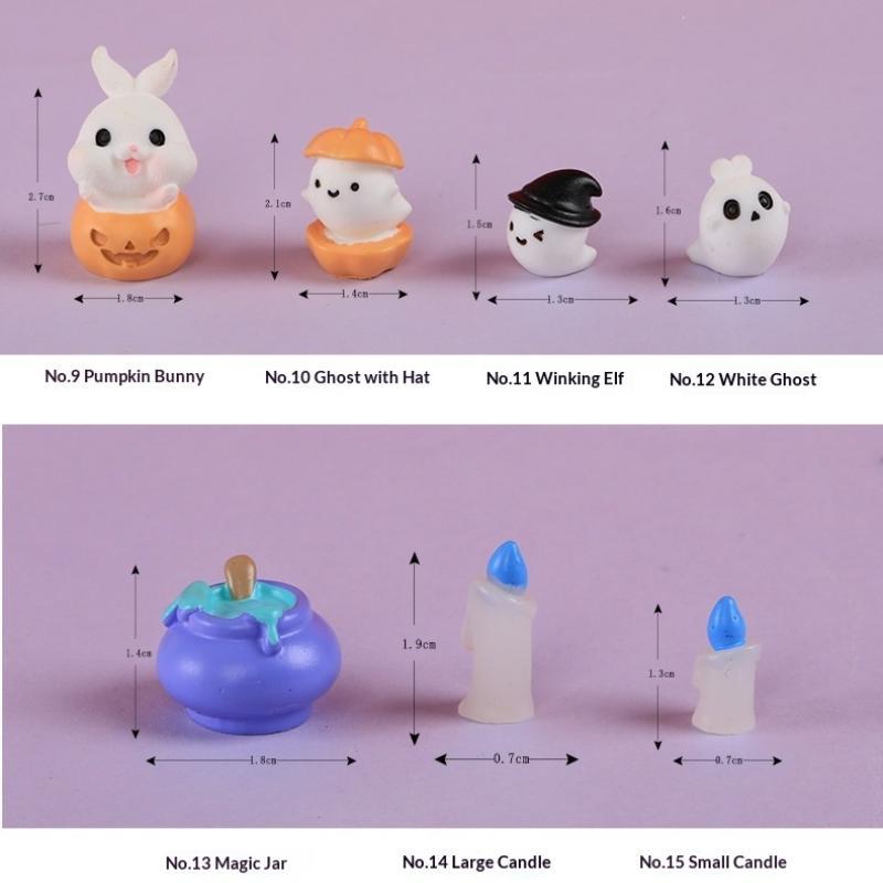 Cute Halloween Themed Mini Rabbit Resin Figurines Adorable Cartoon Durable Texture For Desktop Decor Halloween Party Favor