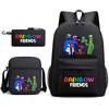 Rainbow Friends Surrounding Backpack Elementary School Student Starry Sky School Bag Three-piece Set