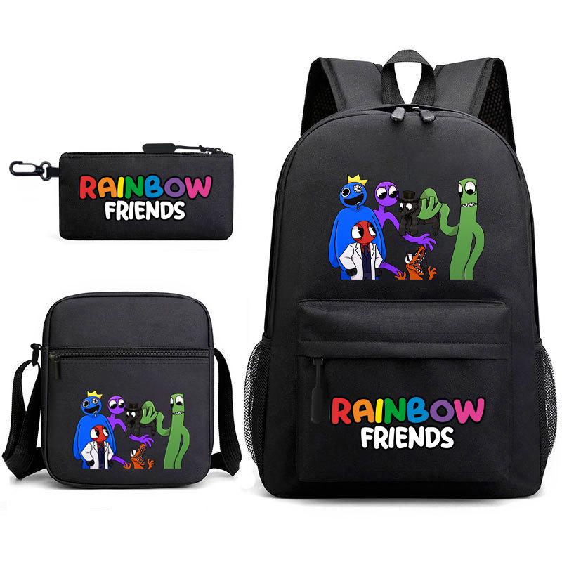 Rainbow Friends Surrounding Backpack Elementary School Student Starry Sky School Bag Three-piece Set