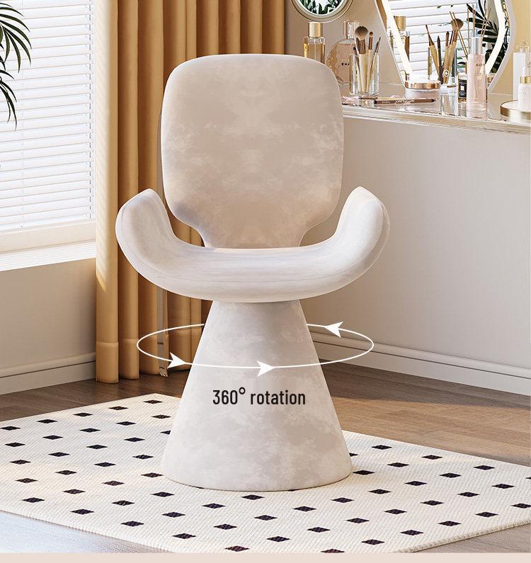 Light Luxury Swivel Backrest Chair for Girls - Perfect for Bedroom, Dressing Table, Nail & Beauty Salon