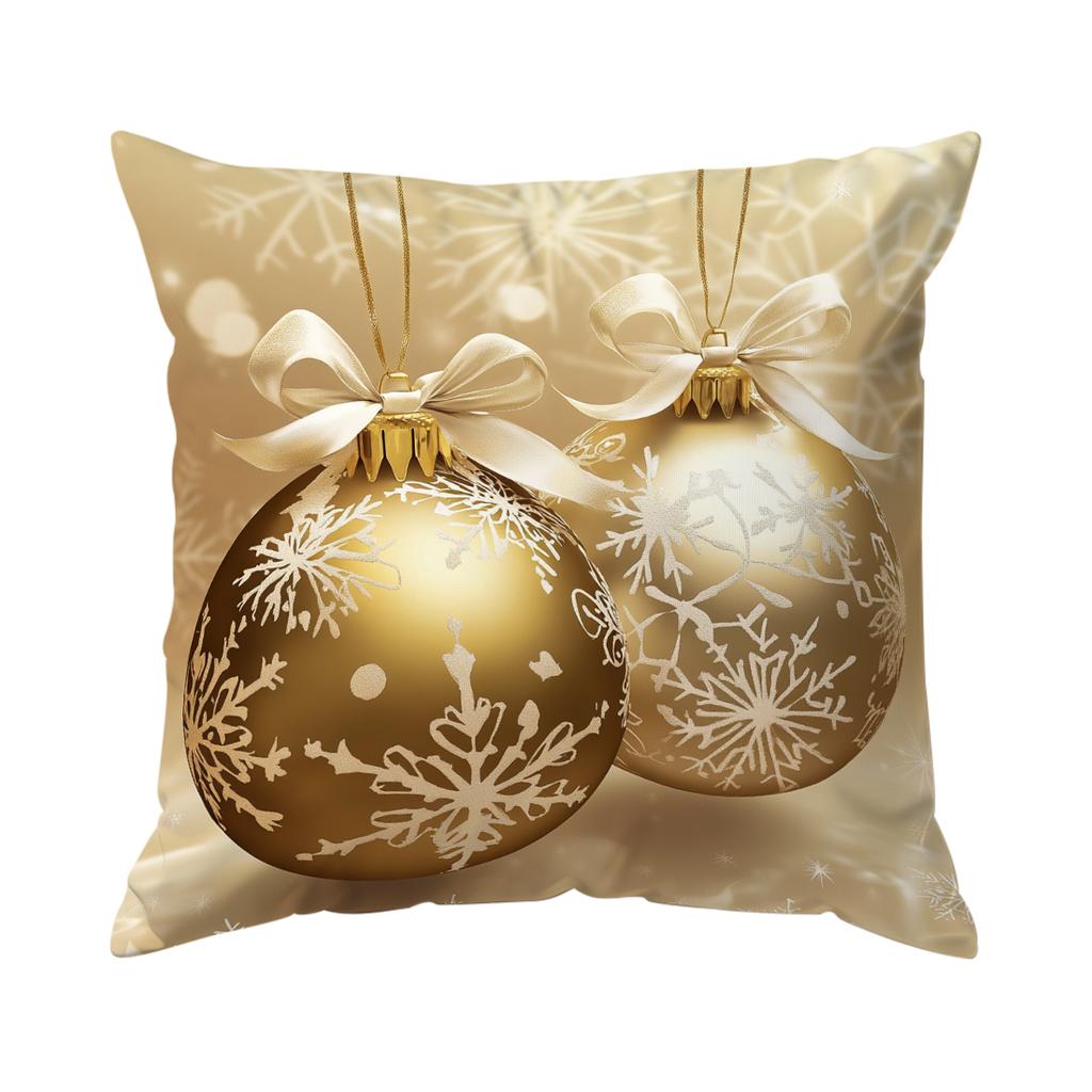 Golden Christmas Decor Pillowcase Printed Polyester 40/45/50Cm Throw Pillowcover Decorative Sofa Cushion Pillowslip Home Decor
