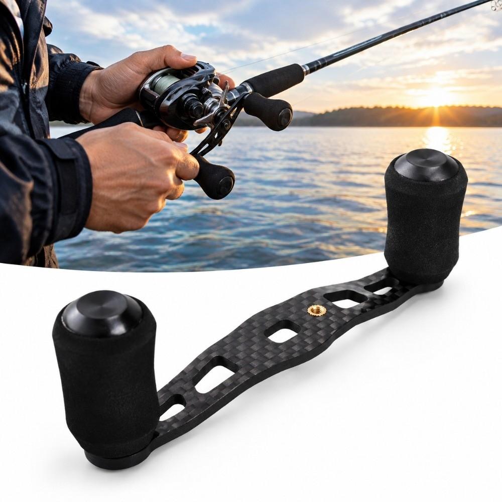 EVA Knob Baitcasting Reel Handle Carbon Fiber Trolling Reel Handle  For Trolling Reels