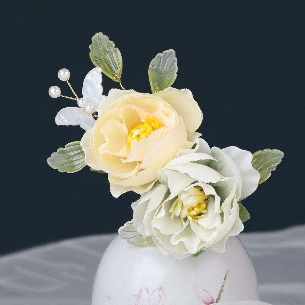 Chinese Style Flower Duckbill Clips Korean Hairpins Women Hair Clips Barrettes Bride Headdress