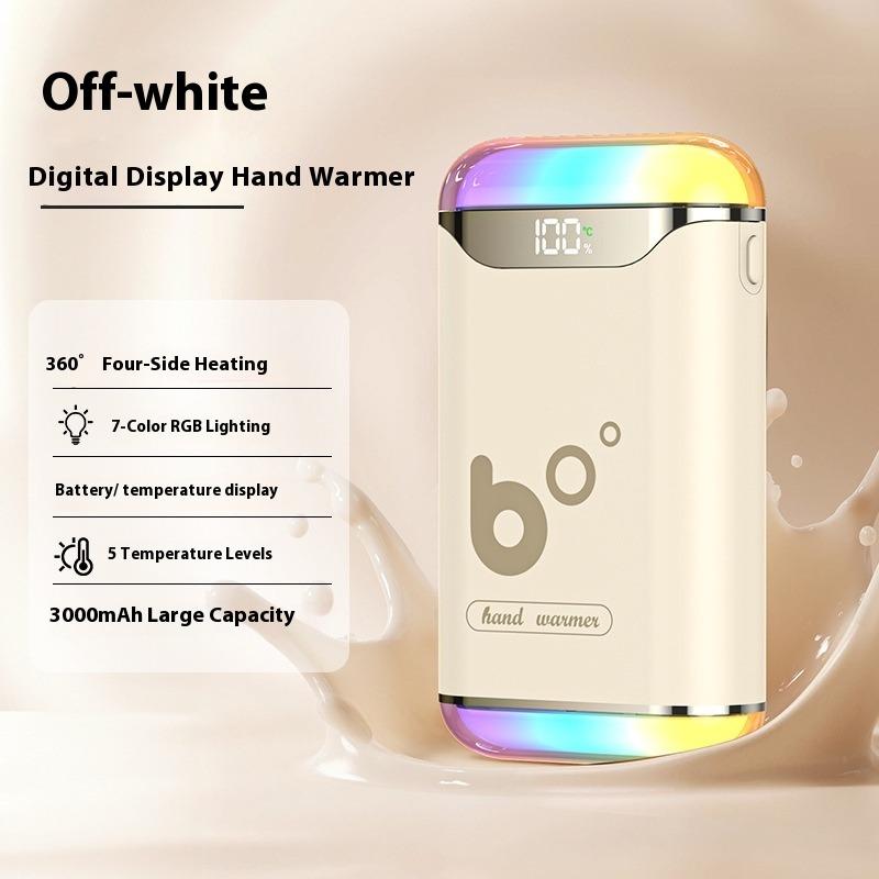 

Hand Warmer Usb Mini Portable Rechargeable Four-sided Heating Digital Display with Light Hand Warmer Baby белый