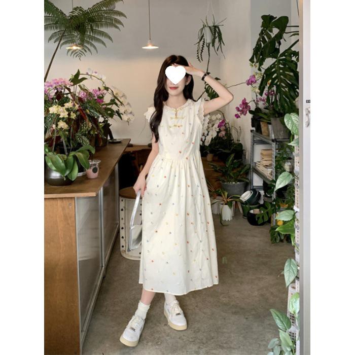 

Summer 2026 Floral Print Slimming Mid-Length Vest Dress for Women S