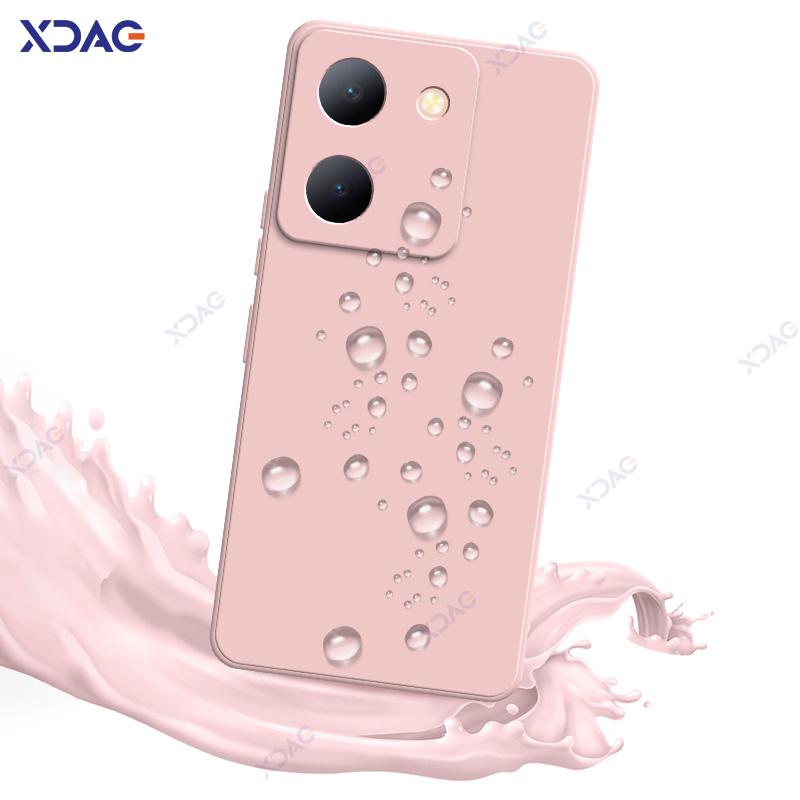 Luxury Square Liquid Silicone Cases for VIVO Y36 V2247 4G V2248 5G 6.64" VIVOY36 360 Soft Phone Covers Waterproof Bags
