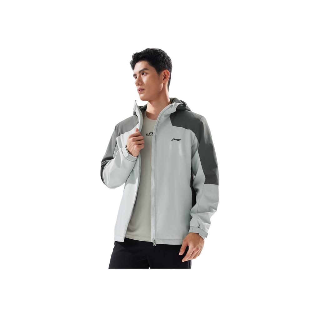 Li-Ning Fitness Series Windproof Water-Repellent Three-Dimensional Anti-Static Hooded Windbreaker Men Outerwear AFDVG61-3