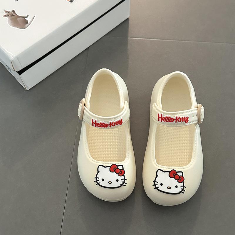 Cute and Simple Cartoon Hello Kitty Bag Head Single Shoes Women's Summer 2025 New Fashion Outside Breathable Sandals