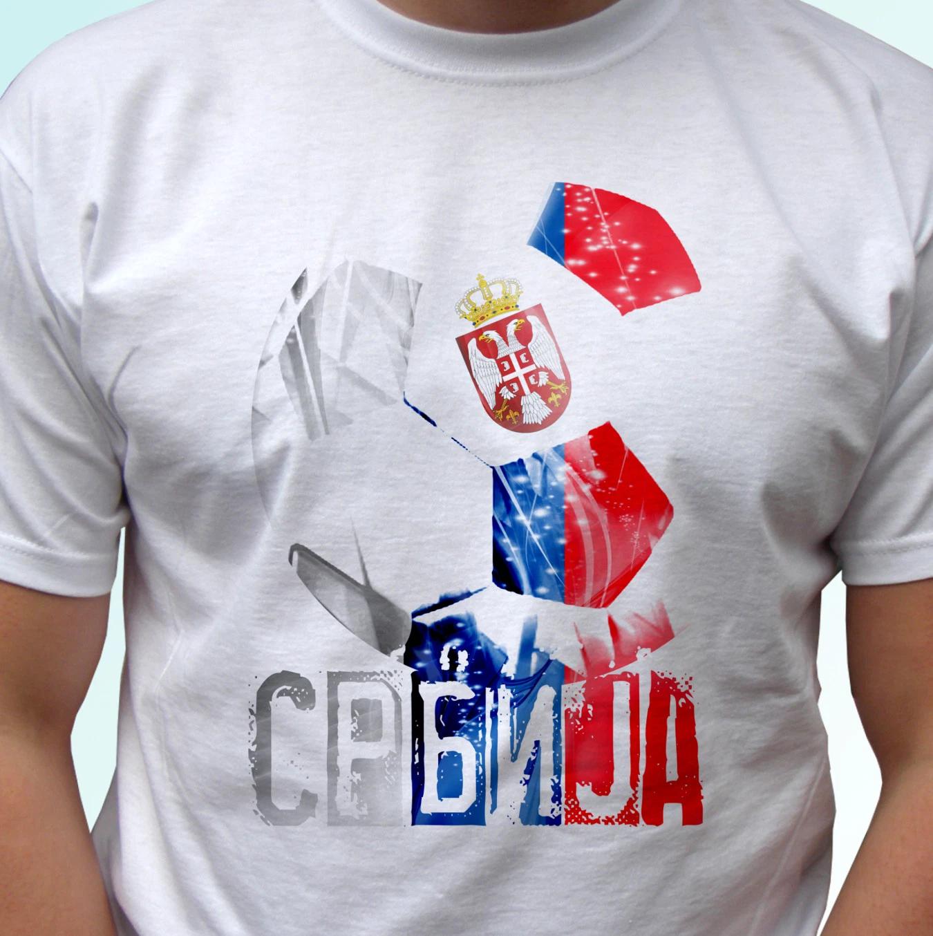 

Serbia football flag white kids boys T-Shirt design soccer world cup top tee all sizes 120