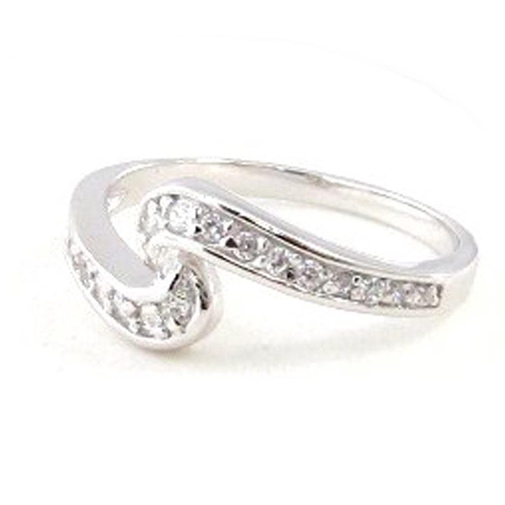 Stříbrný prsten 'Goddess' stříbrný bílý (rhodiovaný) - 8 mm