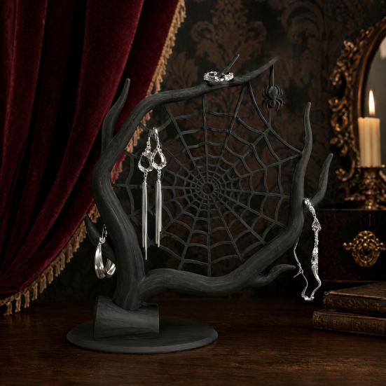 3D Printed Spider Web Decoration, Tree Web Jewelry Organizer Holder, Earrings Rings Bracelets Storage Display Stand, Halloween Party Gift