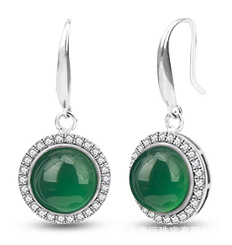 Jade Angel Ethnic Style S925 Silver Synthetic Agate Earrings