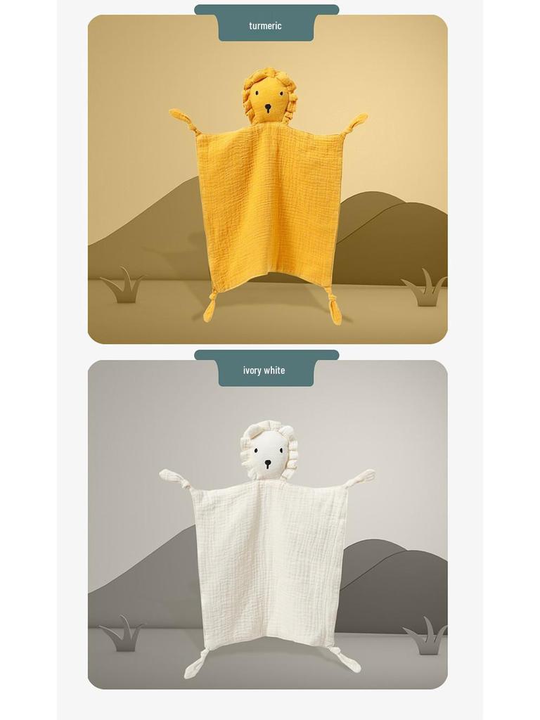 Cross-Border Baby Muslin Lion Comfort Blanket: Pure Cotton Sleep Companion Toy