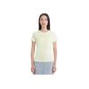 Anta Comfortable Simple Versatile Solid Color Breathable Sports Short Sleeve T-Shirt Women Tops Lemon-Green 162535105-1