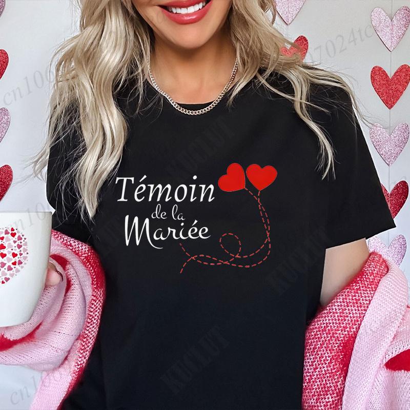 Bachelorette Hen Party Evjf Future Team Bride T-Shirt French Women Short Sleeved Tees Graphic Tops Bridal Shower Wedding Clothes