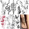 1 Sheet Butterfly Floral Dreamcatcher Temporary Tattoos Women Hand Foot, Long Lasting Waterproof Realistic Fake Tattoo Stickers