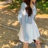 Shirring String Scrunch Shoulder Bag Nylon Ribbon Mini Gathered Casual Daily Look Date Look Travel Bag 4 Colors