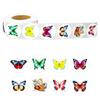 500 Pictures/roll Colorful Butterfly Roll Stickers for Children Toy Stickers Reward Stickers Cute Waterproof Repeated Sealing Stickers