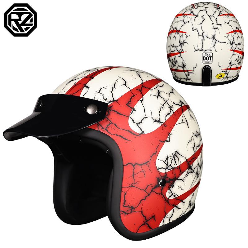 

Retro helmet motorcycle hard hat high value scooter three quarter half helmet men and women four seasons XXL