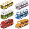6-teiliges Schulbus-Spielzeugauto-Set, kleine Autos aus Druckgussmetall, Stadtbus, Doppeldecker, reibungsbetriebene Autos, Spielspielzeugfahrzeuge, Türen zum Öffnen, Lernspielzeug, Großpackung