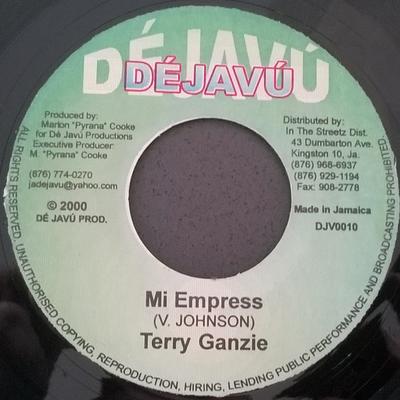 7inch Record TERRY GANZIE / TERROR FABULOUS - Mi Empress / Hand To Hand DJV0010 D?jav? 2000 Jamaica Reggae, Ska & Dub Used