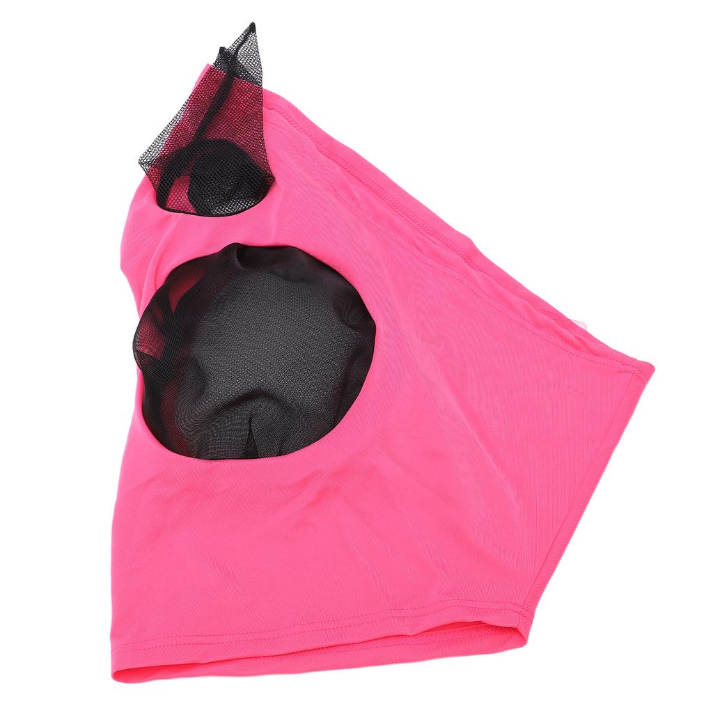 Horse Fly Mask Breathable Comfortable Soft Knitted Fabric Additional Fine Mesh Horse Face Mask Pink