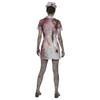 Adult Halloween Nurse Costume Dress Set Bloody Print Short Sleeve Button Front Mini Dress with Matching Hat for Costume Party Role Play