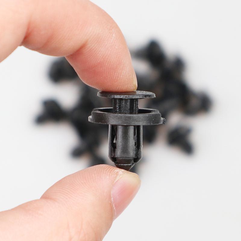 10/20/50pcs 8mm Diameter 8mm Black Plastic Auto Fasteners Rivets Clips Vehicle Car Bumper Door Panel Fender Liner Clips Retainer