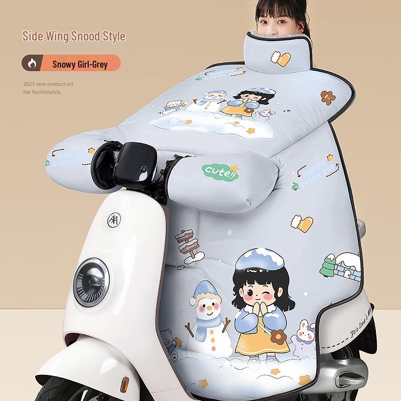 Universal All-Season Electric Bike Windshield Cover: Plush, Thickened, Rainproof, Cold- and Wind-Proof