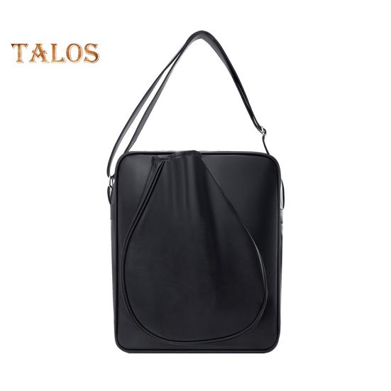 

Сумка для тенниса, сумка через плечо, сумка для ракеток из искусственной кожи большой емкости для бадминтона, пиклбола чёрный