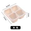 Wheat Straw Four Grid Snack Box, Candy and Nut Refrigerator, Fresh-keeping Storage Box, Sealed and Separated Fruit Fresh-keeping Box