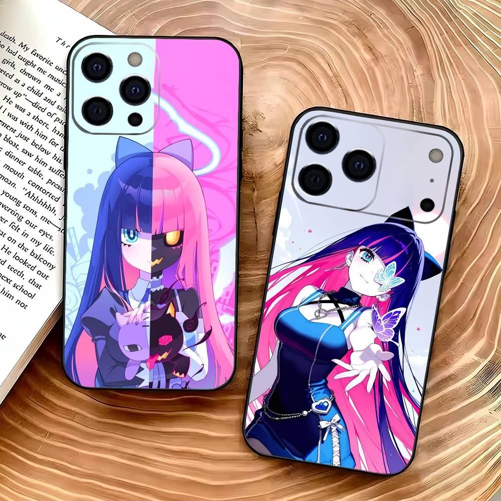 Panty And Stocking with Garterbelt Girl Phone Case For iPhone 17,16,15,14,13,12,11 Plus,Pro Max,XS,Soft Black Cover