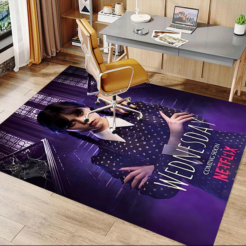 1pc Wednesday Addams Returns Carpet for Playroom Bedroom Living Room Sofa Home Decor,kids Game Area Rug Non-slip Floor Mat Y82684