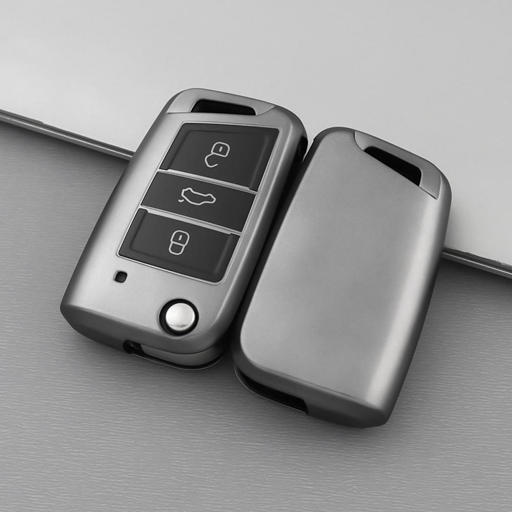 TPU Car Flip Key Case Cover Shell Fob For Seat Ateca Leon FR Ibiza Skoda Octavia Kodiaq