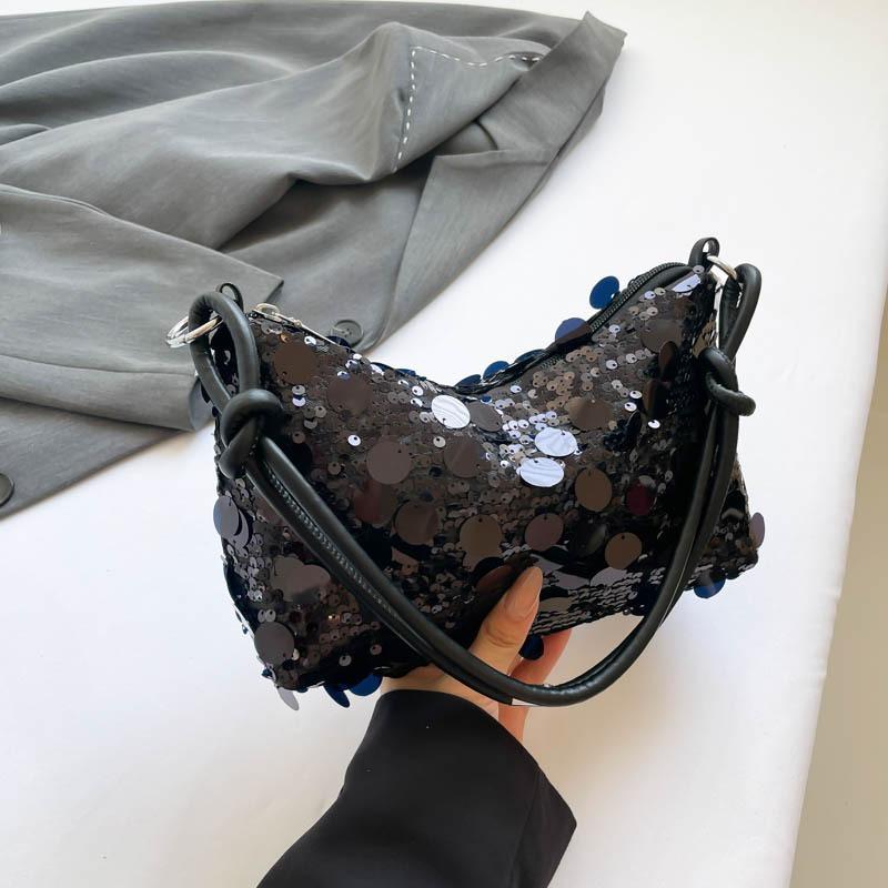 Summer new armpit bag sequin bag fashion trend versatile shoulder bag large capacity handbag dinner shoulder bag