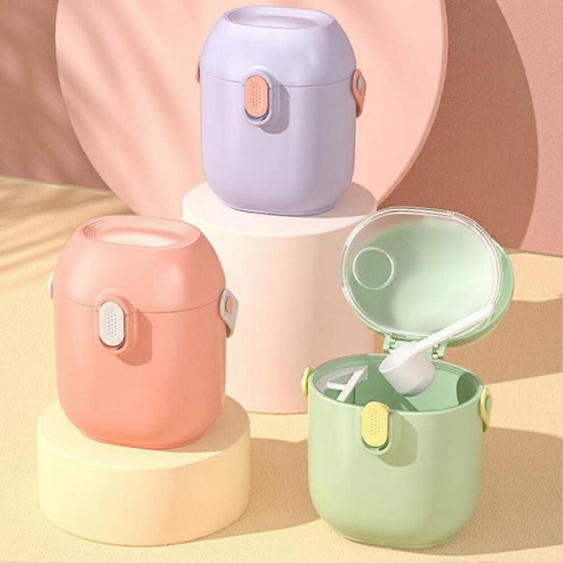 Outdoor Baby Milk Powder Box Travel Formula Dispenser Container Food Storage Case With Handles(Green)(1pcs)