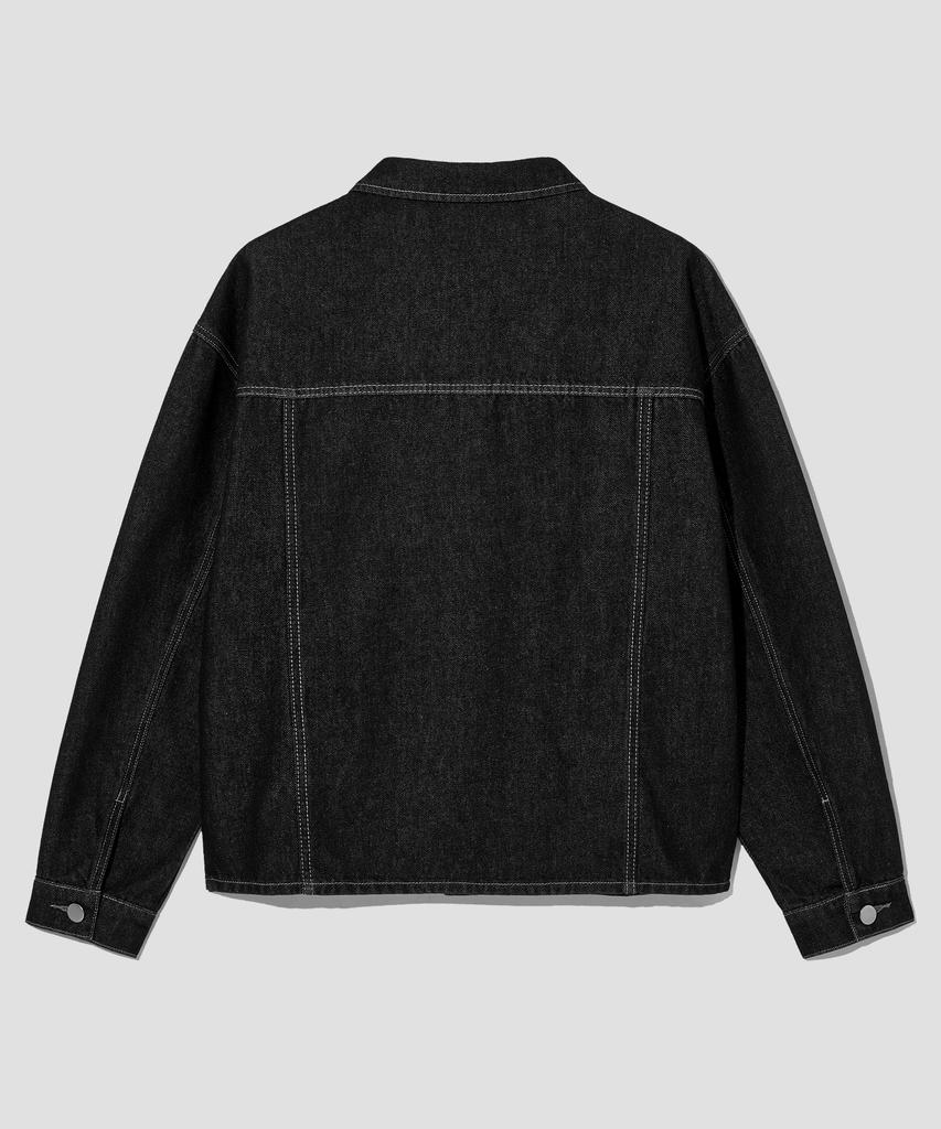 Agod Stone Washed Crop Denim Jacket [Black]