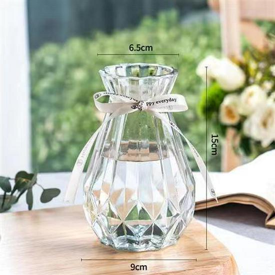 Lucky Bamboo Straight Glass Hydroponic Vase - Simple & Creative Micro Landscape Ornament